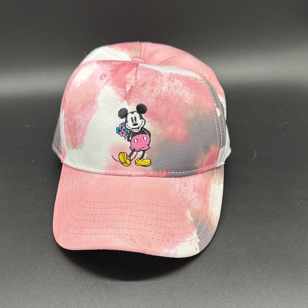 Pink and Gray Tye Dye Mickey Mouse Cap - Picture 1 of 4